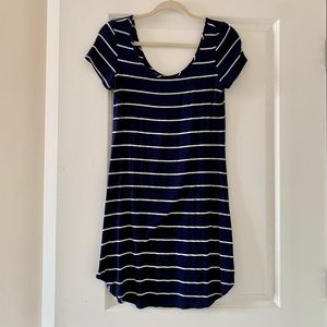 Navy Blue & White Stripe Dress